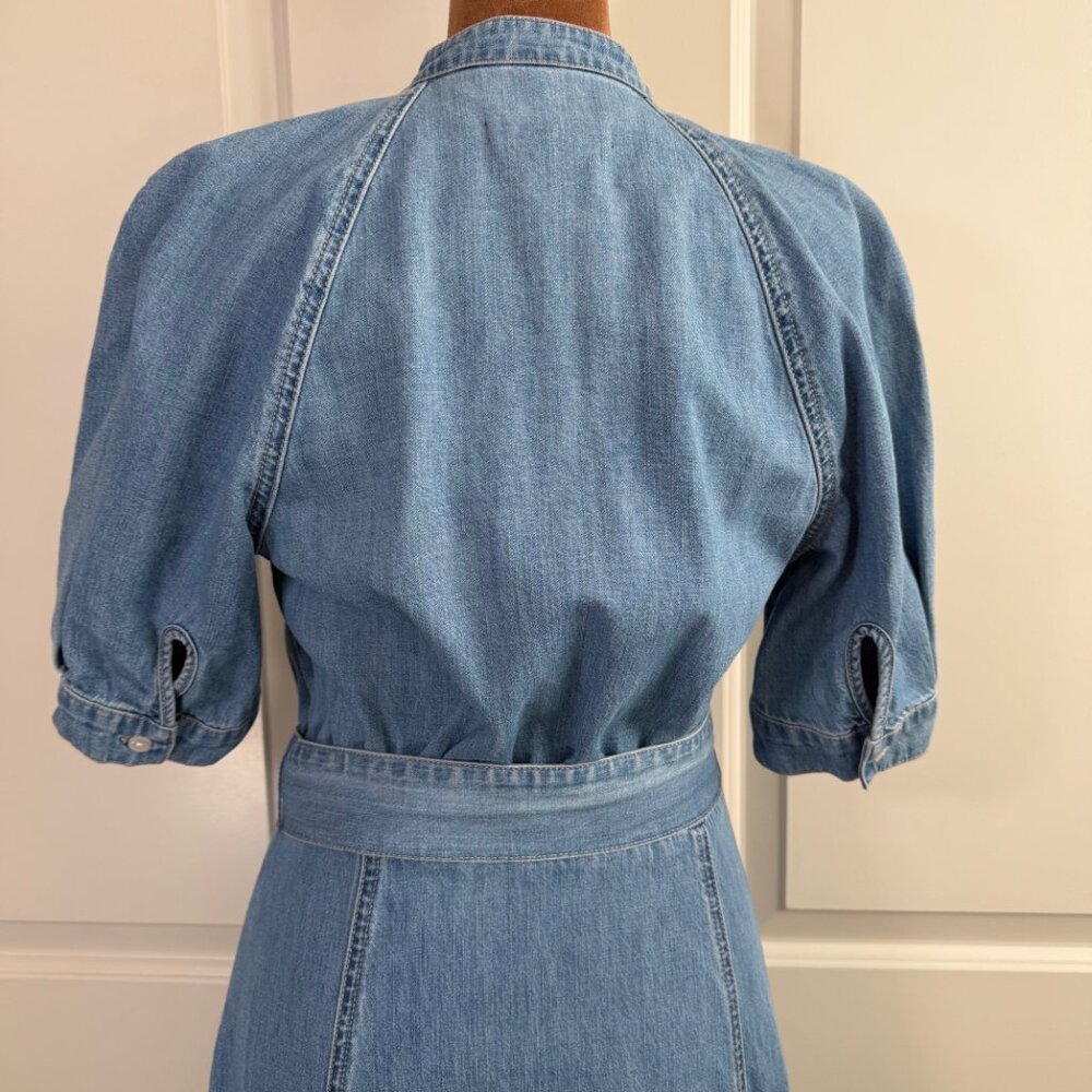 Veronica Beard Kanika Belted Denim Minidress in Iceberg - Small - Picture 14 of 16